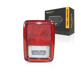 KarParts360 For Jeep Wrangler 2007-2017 Tail Light Assembly Driver Side | Red and Clear Lens | Replacement For CH2800177 | 55077891AH