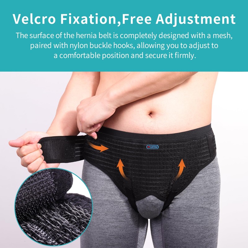 ENLUNTRA Hernia Belts for Men， Adjustable Inguinal Hernia Support Belt