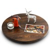 MAGIGO 15 Inches Black Walnut Wood Lazy Susan, Solid Wooden