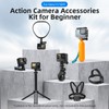 Action Camera Accessories Kit w/Waterproof Case for GoPro, Neck Mount+Selfie