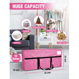 WORKPRO 2-Pack 66 Gallon Extra Large Moving Bags with Zippers, Carry Handles, Heavy-Duty, Water-Resistant Storage Totes for Moving & Space-Saving Organization, Pink