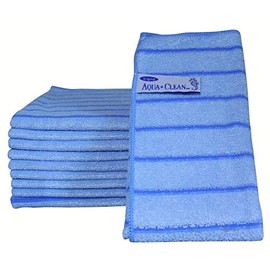 Aqua Clean Microfibre Cleaning Cloths with Power Strips 10 Pieces (Blue)