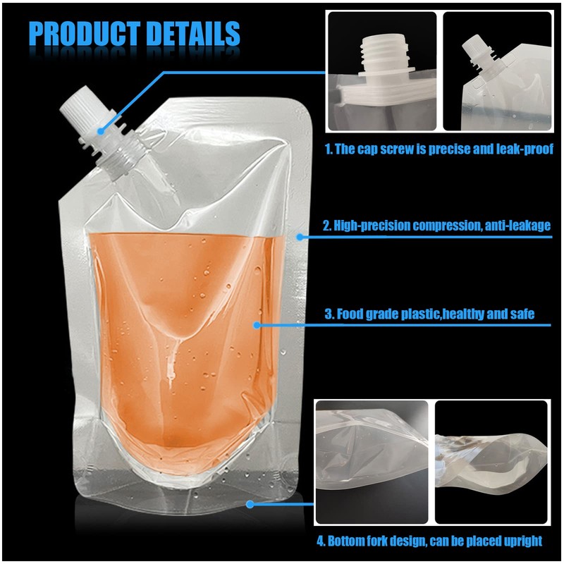 8Pcs Drinks Flasks Juice Flasks Liquor Pouch Reusable Drinking Flasks