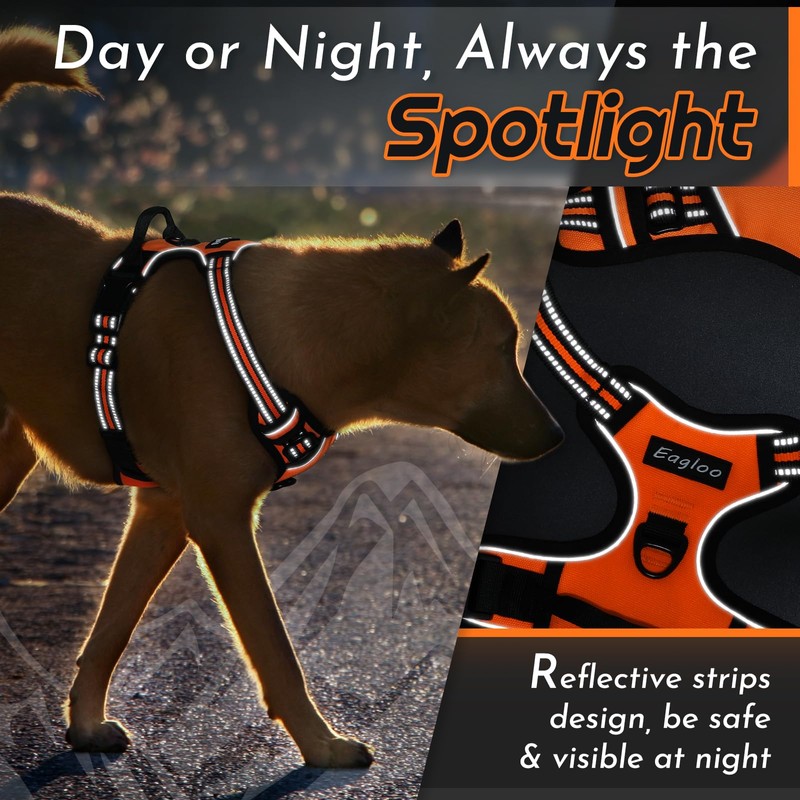 Eagloo Dog Harness for Large Dogs, No Pull Service Vest