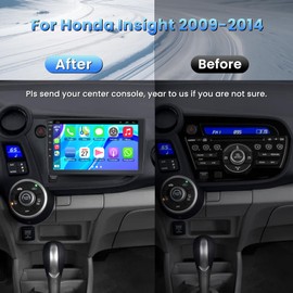 Android Car Radio for Honda Insight 2009-2014, Build in Wireless/Wire Carplay & Android Auto Support Bluetooth5.2, Back-up Camera,FM Stereo,SWC, 9 Inch IPS Touch Screen 4GB+64GB