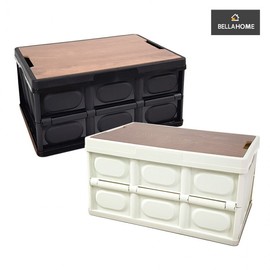 [Bella Home] Camping Folding Box (Wooden Top) 50L(CN8593) Cream