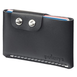 pularys Mini Wallet HOBBY - Credit Card Case 2 in 1 - Made of Italian Leather - Space for 8 Cards Pockets for Coins and Bills, Schwarz, Small, Minimalist