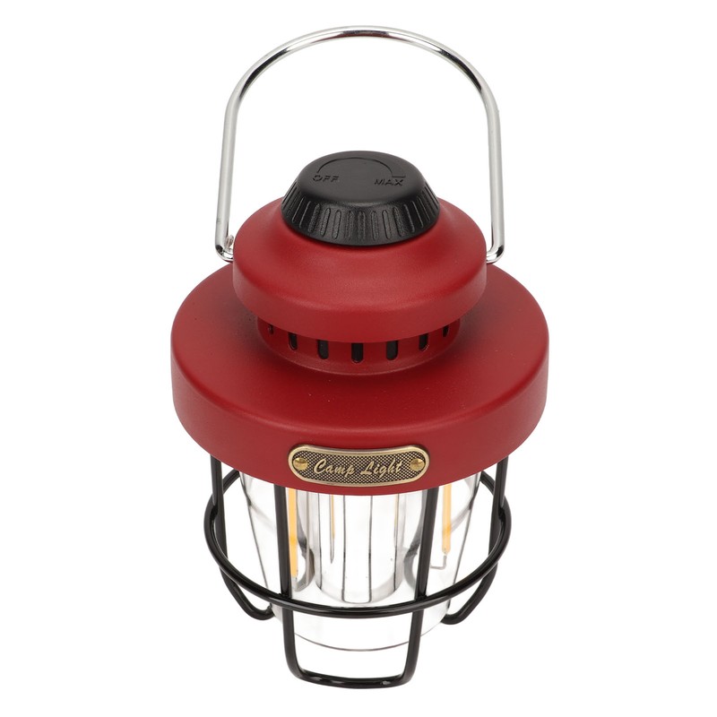 Retro LED Camping Lantern Portable Multifunctional Rechargeable Tent Light for