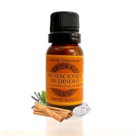 Bendiciones de Dinero Aceite Consagrado, Aceite Esencial de Pachulí 100% Puro, 15 ml, con Canela