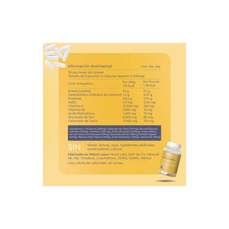 Focus Nootropicos Melena De Leon Bacopin L Glutamina Moods