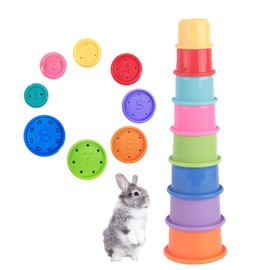 DXPETA 8-Piece Stacking Cups, Baby Stacking Toy for Toddlers, Educational Stacking Cups for Learning and Play, Lightweight Plastic Stacking Cups for Sensory Development