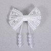 3" White Pearl Tassel Hair Bow Clips for Flower Girls