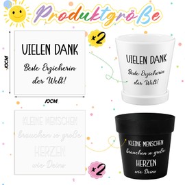 Faccito 4 Stickers for the Flower Pot Thank You Stickers Thank You Best Educator in the World Educator Gift Nursery Thank You Gift Thank You for Nursery (Simple Style)