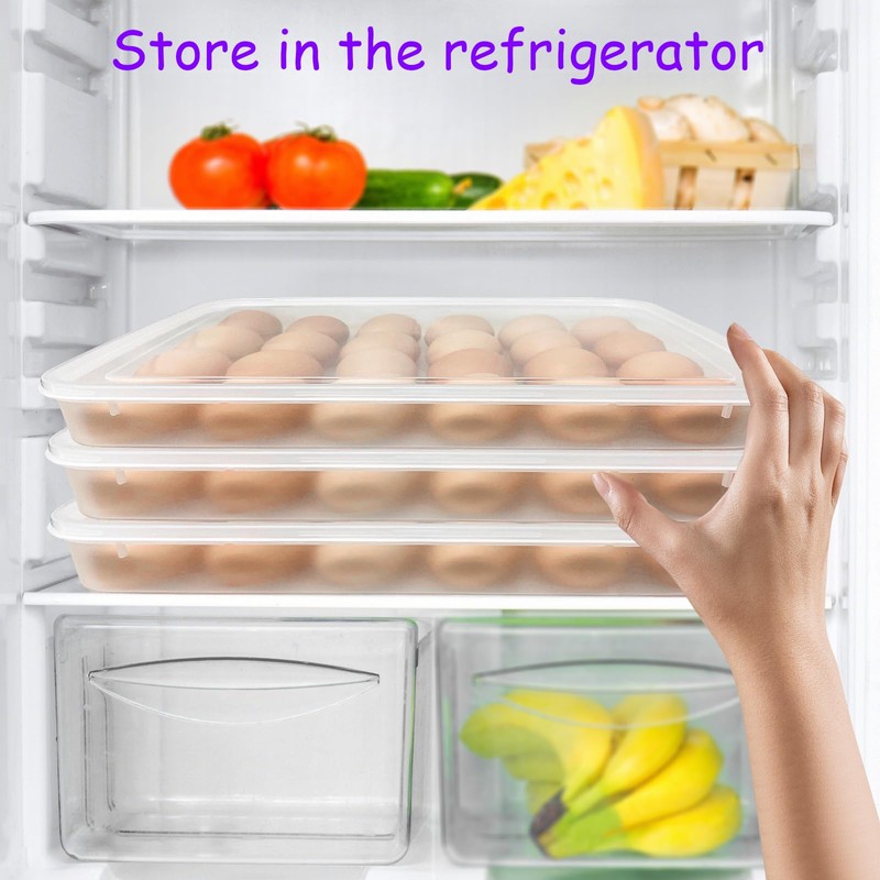 Jgalnim 3Pack Egg Trays,Deviled Egg Containers with Lid,Egg Container Carrier,Refrigerator
