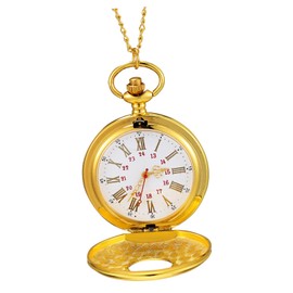 Beavorty Vintage Pocket Watch with Storage Case Antique Roman Numeral Design for Men and Women Lightweight Material for Christmas Father Day and More