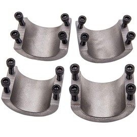 maXpeedingrods 4 Pack Steel Bolt On Tube Clamps 1.75" 4-Bolt Design Weldable Bolt On Roll Cage Mounts