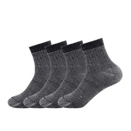 Men's Merino Wool Hiking Socks-Thermal Warm Crew Winter Ankle Socks for Trekking,Multi Performance,4 Pack