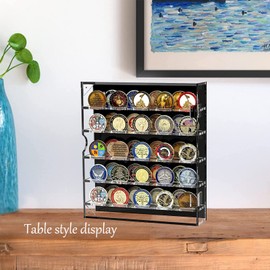 Challenge Coin Display Case, Coin Holder Display, Challenge Coin Display, Military Coin Holder Display, Acrylic Carmanon Coin Holder, Coin Box for 45 Military Medal Poker Chip, Anime Coins