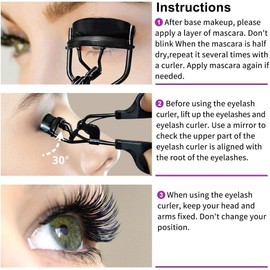 2 Pcs Rizador de Pestañas, Rizador de Pestañas Clásico Control de Rizos de Precisión con 20 Almohadillas de Repuesto de Dilicona para Todas las Formas de Ojos Herramienta de Maquillaje Vegano (2 Pcs)