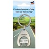 happyROSS Keyring with Shopping Trolley Token Camper, Matte Silver