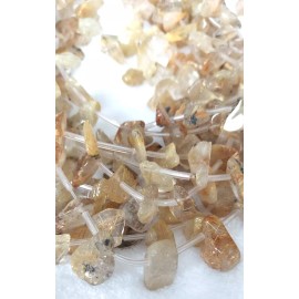 Unbranded 15" Strand  Polished Golden Rutilated Quartz Nugget Beads