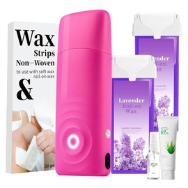 Roll on Wax Kit, Smart Waxing Kit with No Burns, Wax Roller Kit for Hair Removal, Easy Waxing Kit for Women and Men, Suitable for Beginners Waxing at Home