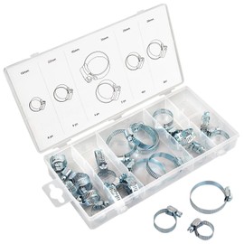 26 Hose Clamps in Assortment, Hose Clamps Made of Carbon Steel