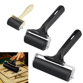 DECARETA Rubber Roller Brayer Rollers,3 Pcs Ink Roller Glue Roller with 3 Size,Paint Brush Ink Applicator Art Craft Oil Painting Tool for Printmaking,DIY Art Craft（3.5CM/6CM/10CM)