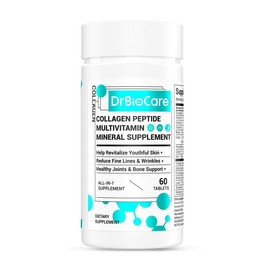 DrBioCare Collagen Peptides, Vitamin & Mineral, Contains Vitamin d3, Girl Vitamin C, Probiotics,Vitamin E, Vitamin b & Multivitamin woman & female - Bottle: 2 Bottles