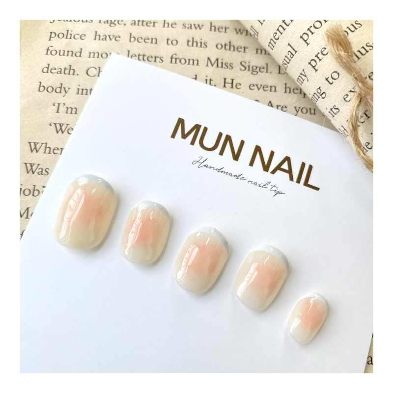 Peach cheek nail tip - short oval / 복숭아 치크네일팁