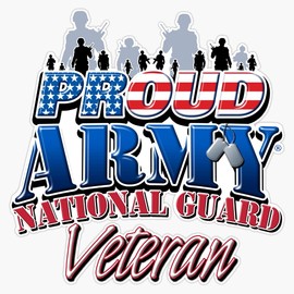 HOF Trading Proud Army National Guard Veteran Vinyl Sticker Waterproof Decal Laptop Wall Window Bumper Sticker 5"