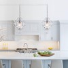 FLSFU Plug in Crystal Chandelier,14.7 Ft Hanging Lights with Clear
