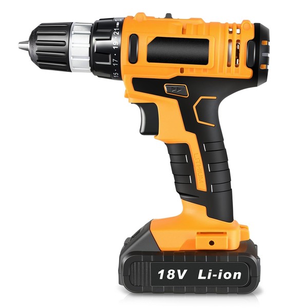 Auto Dynasty 18V 21+1 Torque Setting Cordless Drill Set 0-400/1350