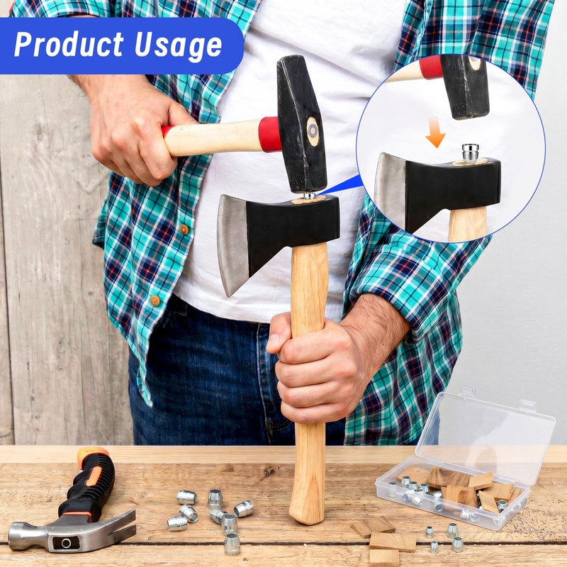 warmfarm 36 Pcs Hammer Handle Wedges Kit,Wood & Metal Wedges
