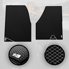 ALFA-WAYS Rubber Floor Mats fits Freightliner Cascadia 126 (2018 - Current) - All Weather Floor Mat 2 pcs Driver & Passenger Floor Mats for Trucks - Floor Liners for Trucks and Black Protective Mat