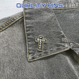 Herxion Jesus Saves Enamel Pins, Cross Christian Pins for Backpacks, Faith Hat Pins, Religious Novelty Brooch Pins, Backpack Pins, Lapel Pins for Men, Women, Girls, Boys. For Lanyard, Bags, Hats