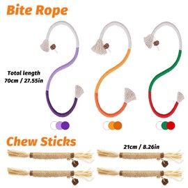 soodyoow Pack of 3 Cat Biting Rope and 4 Catnip Stick, Cat Toy, Bite Ropes for Cats, Chew Toy Cat, Cat Toy Self-Employment, Cats Dental Care and Against Bad Breath