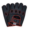 Riparo Mens Genuine Leather Reverse Stitched Half-Finger Driving Motorcycle Gloves