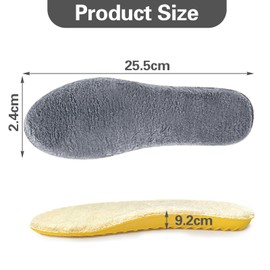 SULIUDAJI 1 Pair Wool Insoles Warm Natural Heat Insoles Outstanding Winter Warm Shoe Insoles Better Than Heated Insoles UK 6-7 EU Size 39-40