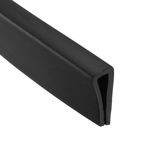 TA-VIGOR Edge Trim U Seal, Black PVC U-Seal Channel Edge Protector Sheet Fits 2.5-3.5mm Edge 3Meter/9.84Ft Length