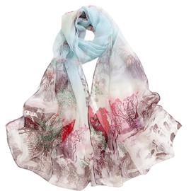 FAIRYGATE Schal Damen Georgette Blumenmuster Halstuch Chiffon Stola Schal für Brautkleider Abendkleider Alltagskleidung 39010