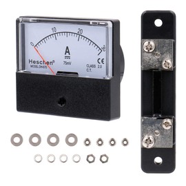 Heschen Rectangular Panel Mounted Electricity Meter Ammeter Tester DH-670 DC 0-30A Class 2.0 with Shunt