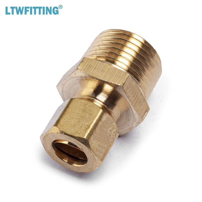 LTWFITTING Brass Fittings Outer Diameter 3/8" x 1/2" NPT Male