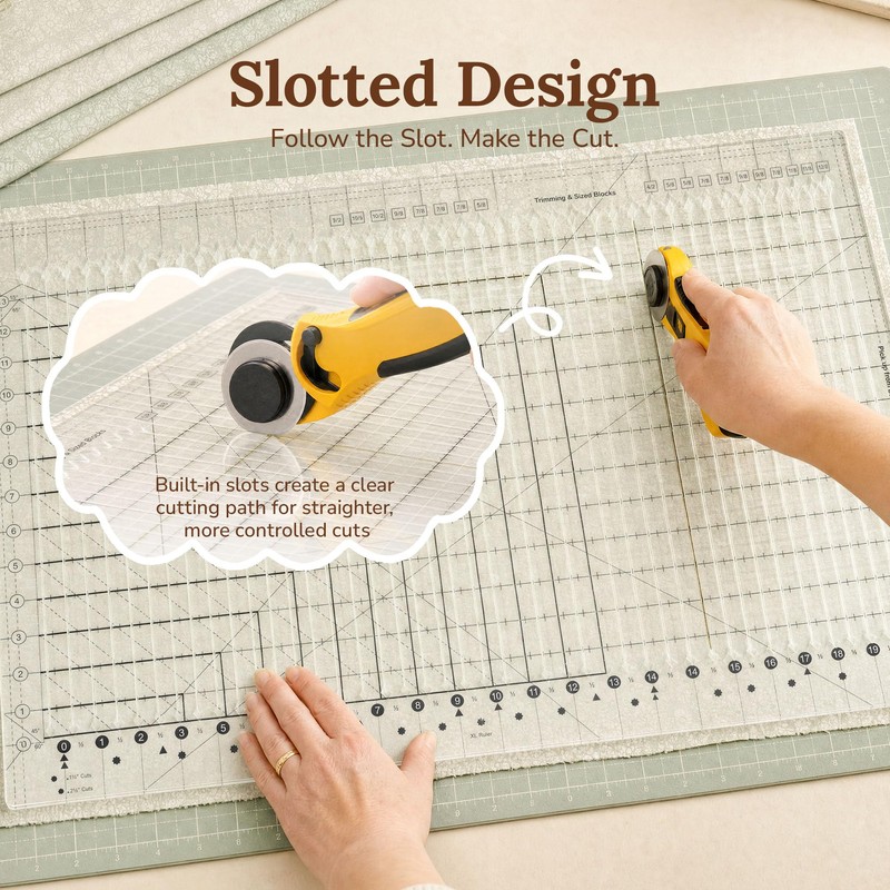 XL Slotted Quilting Ruler for Guide Fabric Cutting, Sewing, Crafting