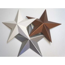 Henta Set 3 Star, (16,21&27"), White 3D Christmas Texas Barn DIY Marquee Paintable ABS