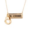Lux Accessories Partners in Crime Gun Handcuff Friendship BFF Necklace