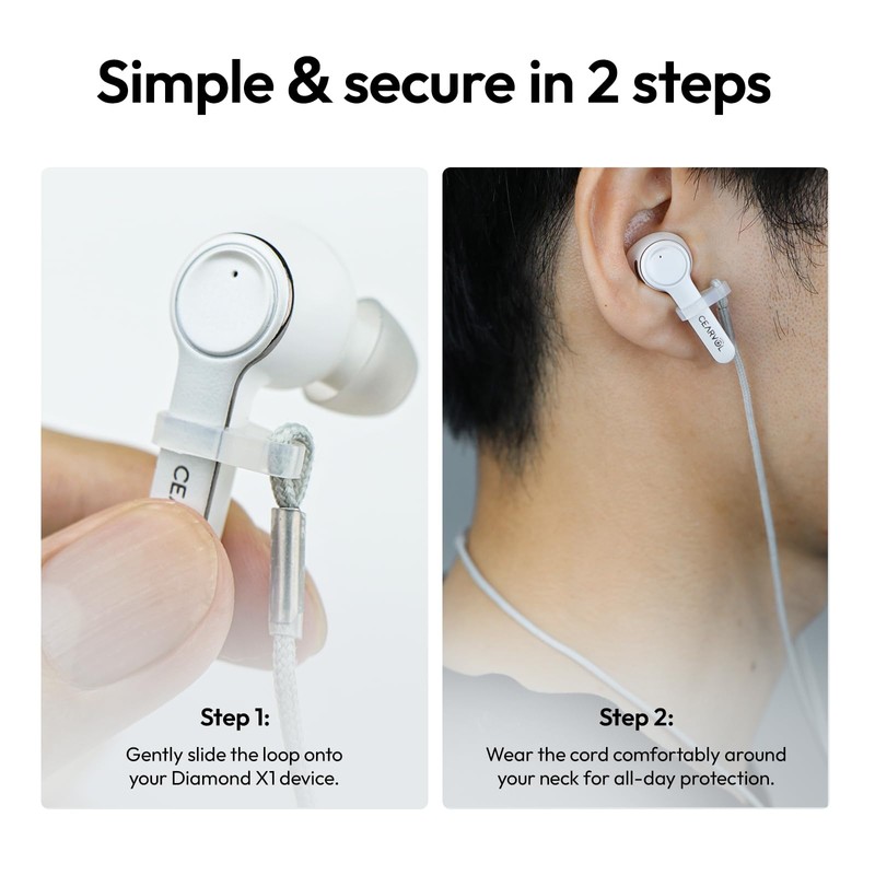 Cearvol Custom-Fit Anti-Lost Lanyard Diamond X1 Hearing Aids, Secure Neck