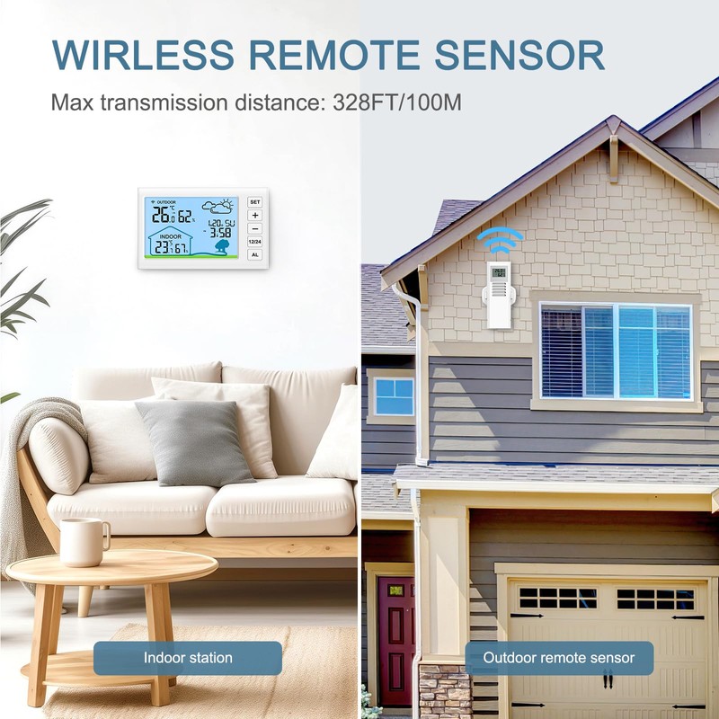Ankilo Weather Stations, Colour Display for Indoor and Outdoor Temperature
