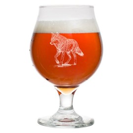 MIP 16 oz Belgian Beer Tulip Glass Stemmed Beer Glass Wolf