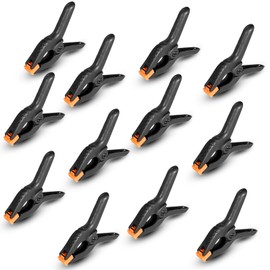 Rondauno Spring Clamps 12 Pack, 3.5 inch Spring Clips for Crafts & Professional Backdrop Clips, Heavy Duty Plastic Clamps for Woodworking